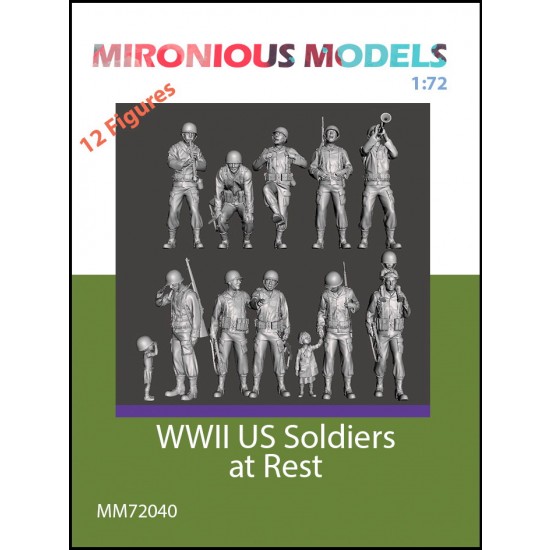 1/72 WWII US Soldiers at Rest (12 figures)