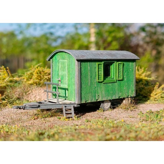 HO Scale 1/87 Old Wooden Caravan Wooden Structure Kit