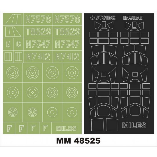 1/48 Miles Master I Paint Masking for Dora Wings kit 48032 (2 canopy & 1 insignia masks)