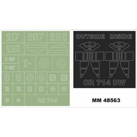 1/48 CR 714 Canopy (Outside & Inside) & Insignia Masks for Dora Wings kit #48047