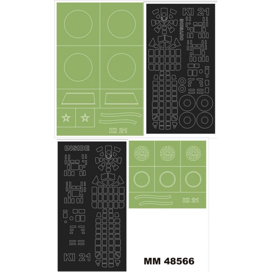 1/48 Ki-21-Ib Canopy and Insignia Masks for ICM #48195