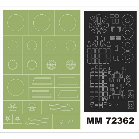 1/72 Japanese Mitsubishi Ki-21-Ib "Sally" Heavy Bomber Paint Mask for ICM #72203