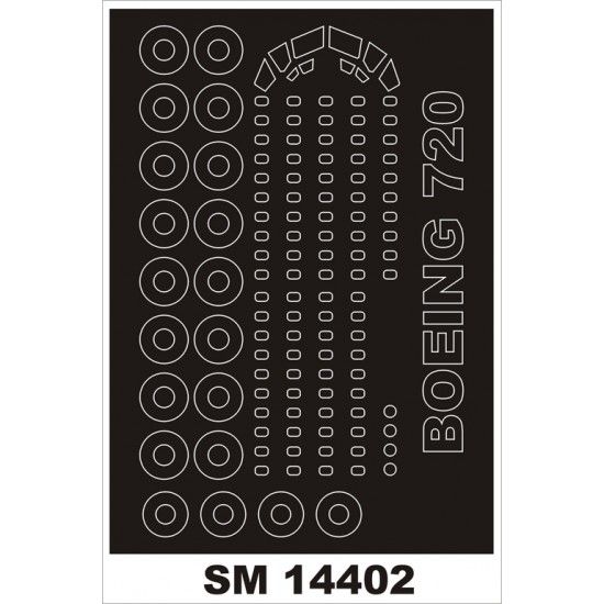 1/144 Boeing 720B Paint Mask for Roden kit (outside)