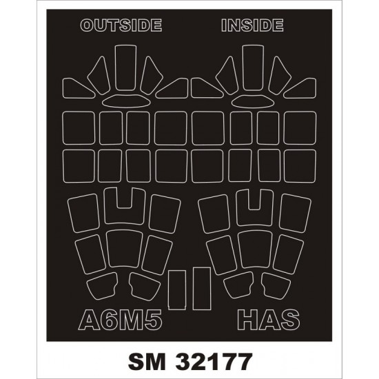 1/32 A6M5 Zero Paint Mask for Hasegawa kits (Outside, Inside)