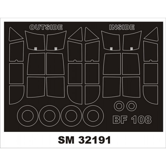 1/32 Messerschmitt Bf 108 Taifun Paint Masking for Eduard kits (outside-inside)