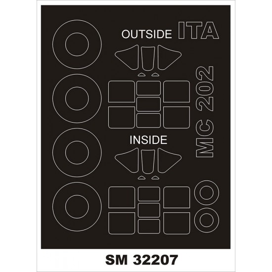 1/32 MC 202 Canopy and Wheel Masks for Italeri kits (Outside-Inside)
