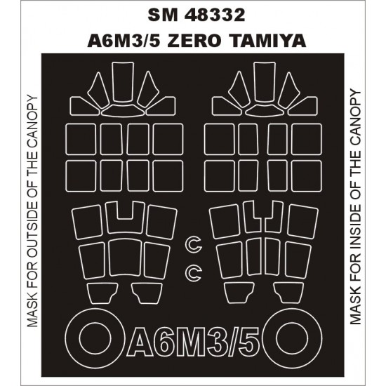 1/48 A6M3/3a/5 Zero Paint Mask for Tamiya kit (outside-inside)