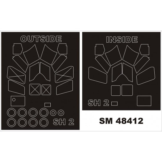 1/48 Kaman SH-2F Seasprite Paint Mask for Kittyhawk kit (outside, inside)