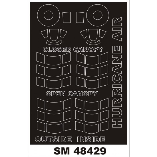 1/48 Hawker Hurricane Mk.I Paint Mask for Airfix kit (outside-inside)
