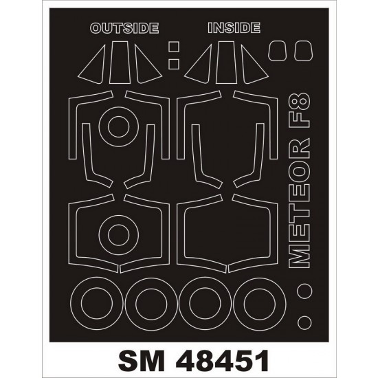 1/48 Gloster Meteor F.8 Paint Mask for Airfix kit (outside-inside)