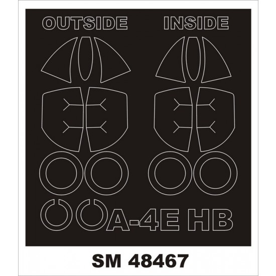 1/48 A-4E Paint Mask for Hobby Boss kits (Outside, Inside)