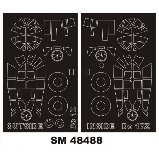 1/48 Dornier Do-17Z Paint Masks for ICM Kit (Outside & Inside)