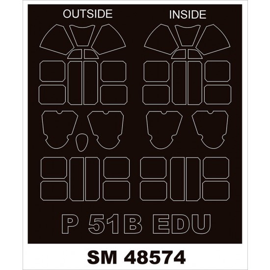 1/48 P-51B Mustang Canopy Masks for Eduard kits