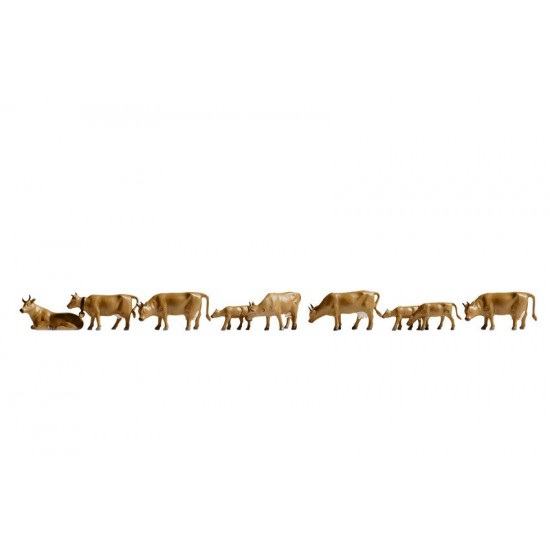 N Dark Brown Cows (9 assembled and painted)