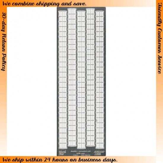 1/350 Double-Stranded Rail with Sags (2 bar railings with sags)