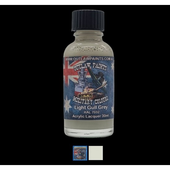 Australian Military Colour - #Light Gull Grey RAL7032 (30ml, acrylic lacquer)