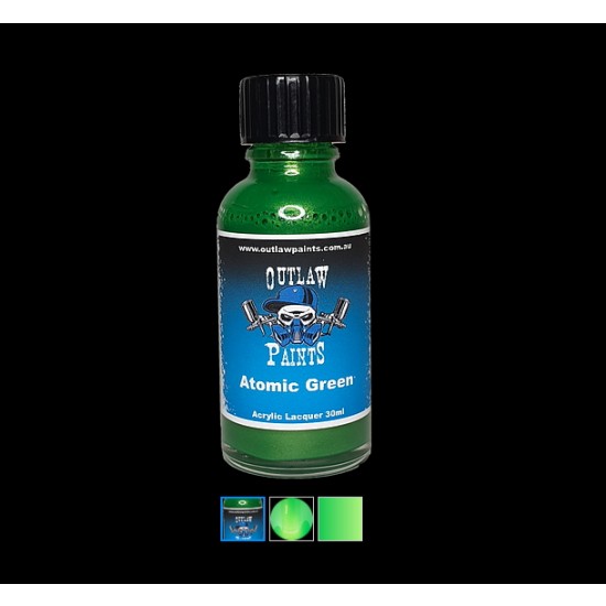 Acrylic Lacquer Paint - Metallic Colour Atomic Green (30ml)