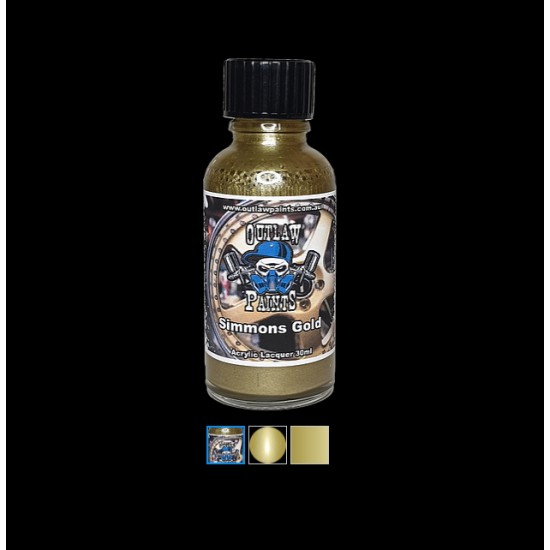 Acrylic Lacquer Paint - Metallic Colour Simmons Wheel Gold (30ml)