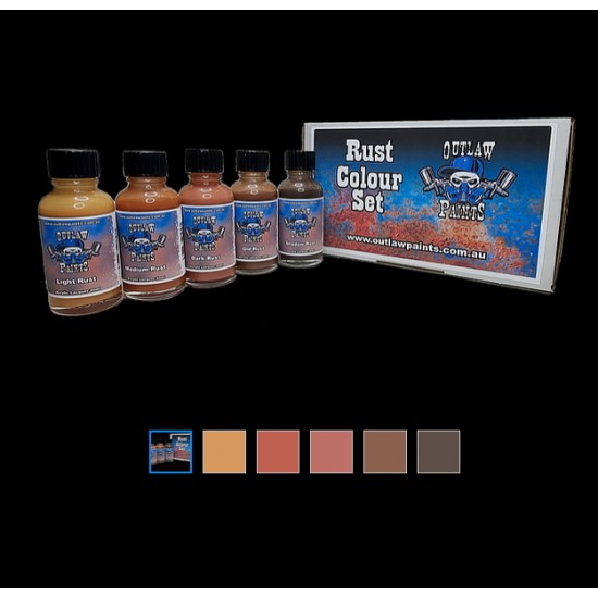 Acrylic Lacquer Paints Set - Rust Colours (5 x 30ml)