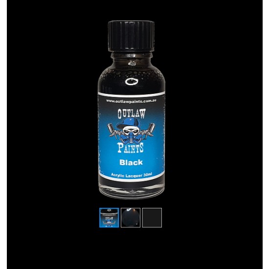 Acrylic Lacquer Paint - Solid Colour Black (30ml)