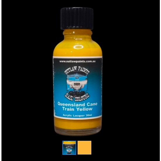 Acrylic Lacquer Paint - Solid Colour Queensland Cane Train Yellow (30ml)