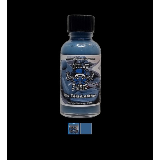 Acrylic Lacquer Paint - Solid Colour Blu Teia Leather (30ml)