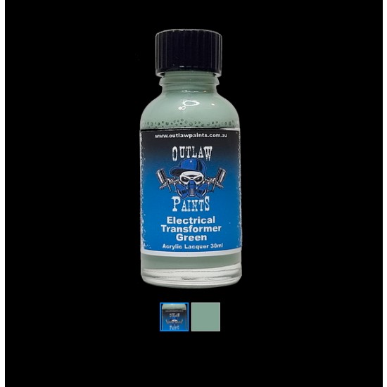 Acrylic Lacquer Paint - Solid Colour Electrical Transformer Green (30ml)