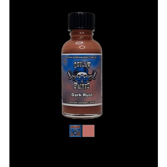 Acrylic Lacquer Paint - Solid Colour Dark Rust (30ml)