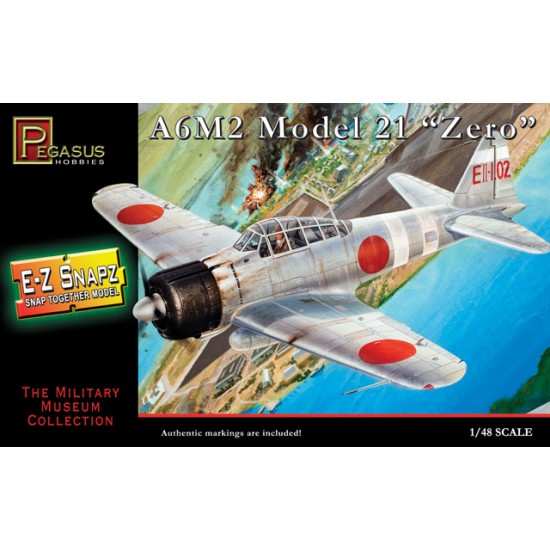 1/48 Mitsubishi A6M2 Model 21 "Zero" w/Markings (Snap Together)