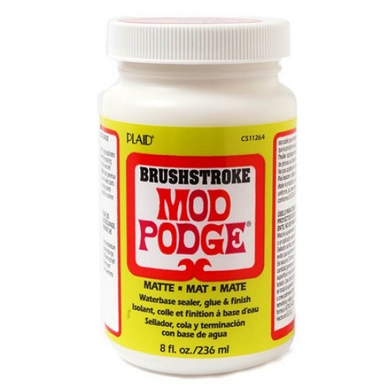 Mod Podge Brushstroke Matte #CS11264 (8oz/236ml) - Waterbase Sealer, Glue & Finish