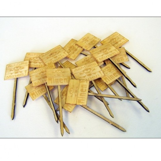 1/48 Achtung Minen Sign (laser engraved wooden set)