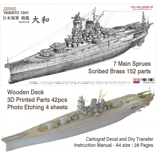 1/700 IJN Battleship Yamato 1941 Full Hull Kit