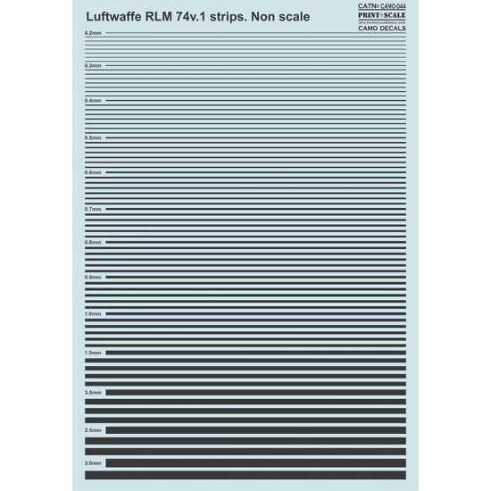 Decals for Non Scale Luftwaffe RLM 74v.1 Strips