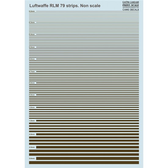 Decals for Non Scale Luftwaffe RLM 79 Strips