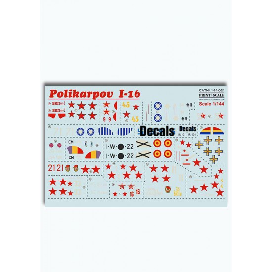 Decals for 1/144 Polikarpov I-16