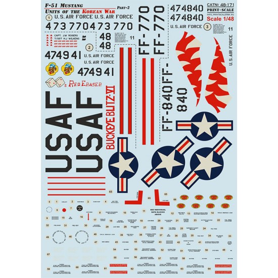 Decals for 1/48 Korean War F-51 Mustang Part 2