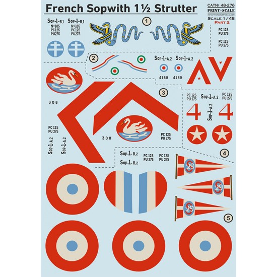 Decal for 1/48 Sopwith 1 1/2 Strutter Decals Part 2