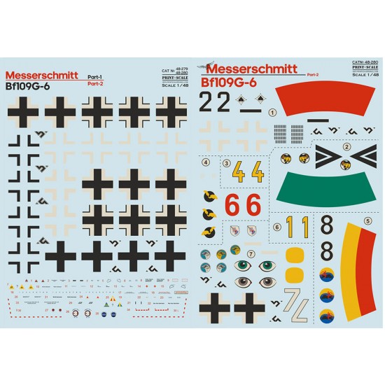 Decal for 1/48 Messerschmitt BF 109G-6 Part-2