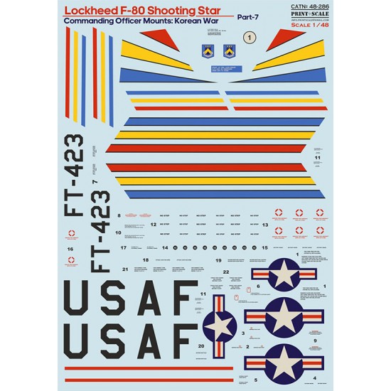 Decal for 1/48 Lockheed F-80 Shooting Star Part 7