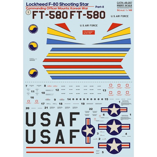 Decal for 1/48 Lockheed F-80 Shooting Star Part 8