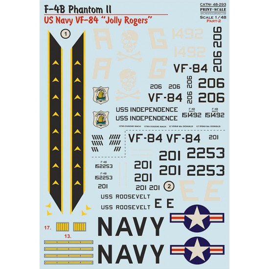 1/48 US Navy F-4B Phantom II VF-84 Jolly Rogers Decal Part 2