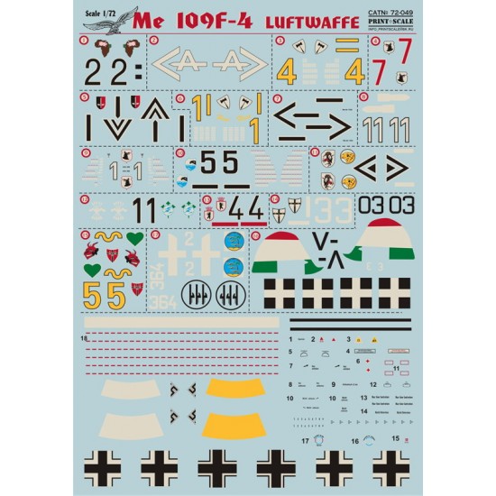 1/72 Messerschmitt Bf 109 F4 Decals