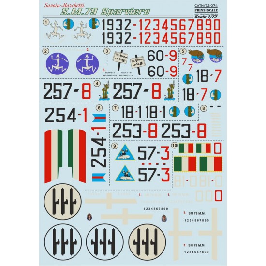 1/72 Savoia-Marchetti SM.79 Sparviero Decals