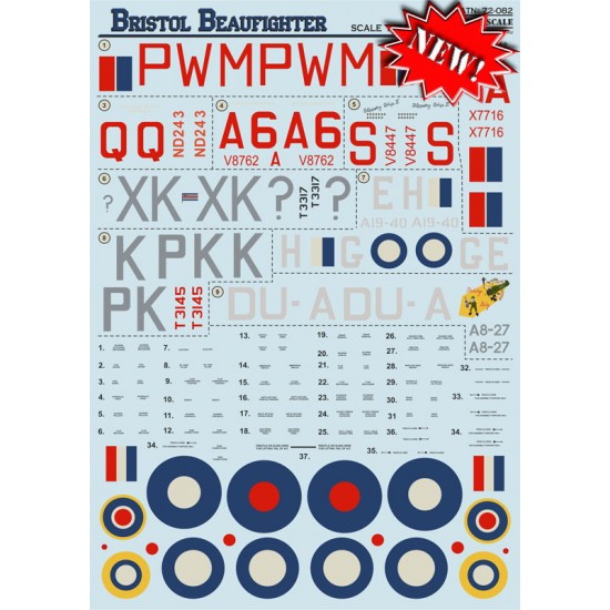 1/72 Bristol Beaufighter Decals