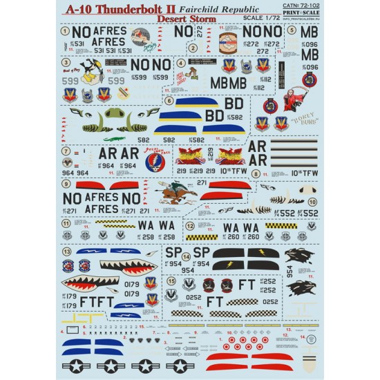 1/72 A-10 Thunderbolt II Decals