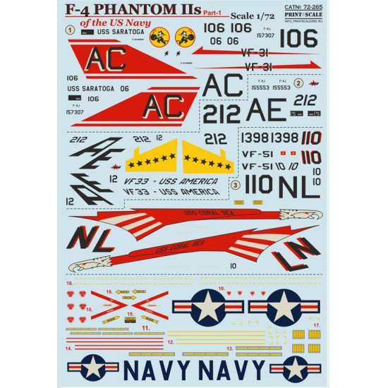 1/72 F-4 Phantom IIs Decals (Part 1)