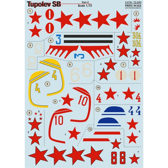 1/72 Tupolev SB  Decals Part.2