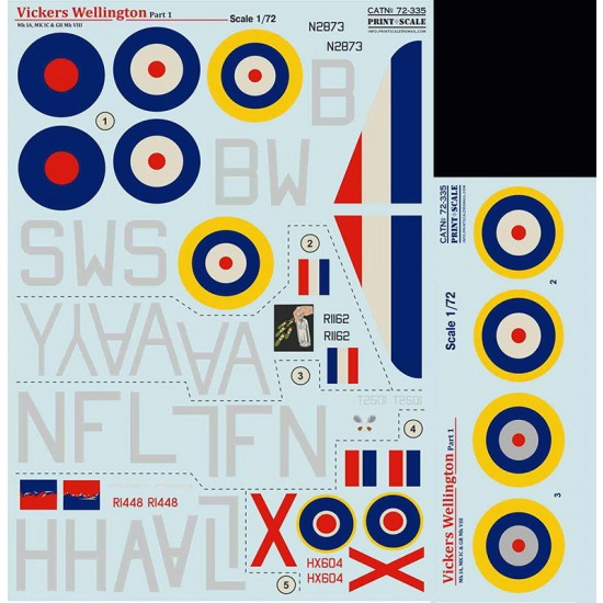 Decals for 1/72 Vickers Wellington Part.1