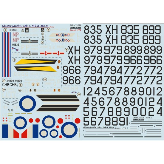 Decals for 1/72 Gloster Javelin. Part 5 (2 sheets)