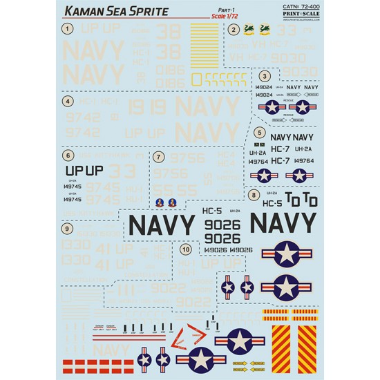 Decals for 1/72 Kaman Sea Sprite Part 1